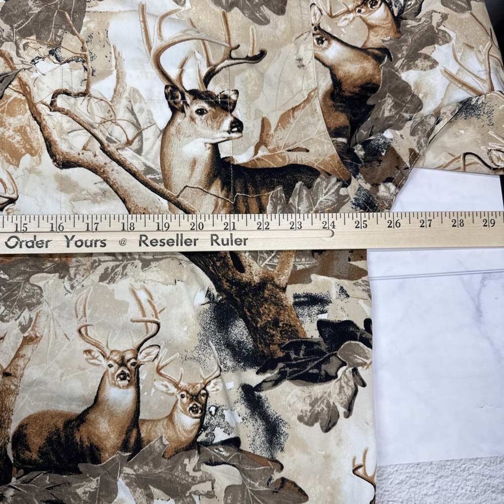 Bluff Creek Outfitters Deer Print Button-Up Shirt Men's Short Sleeve XL EUC - Picture 10 of 11